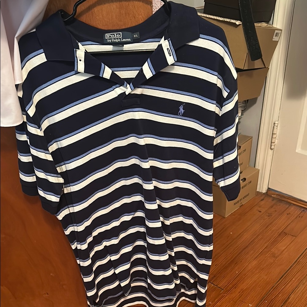 Ralph Lauren Navy and White Polo Shirt